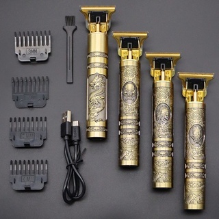[En stock] Cortadora de pelo profesional T9 para hombre, afeitadora inalámbrica, máquina de cortar cabello de barbero, USB, 0mm (1)
