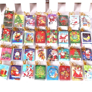 10 unids/paquete de navidad tarjeta de deseos tarjeta de deseos tarjeta de felicitación tarjeta de felicitación árbol de navidad decoración