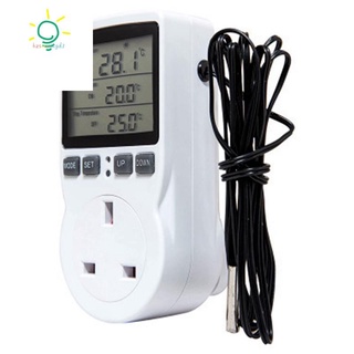 Controlador De Temperatura Digital Termostato Enchufe Calefacción Temporizador De Enfriamiento Para Homebrew Invernadero Reino Unido