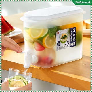 [xmakmxvk] refrigerador 1 galón de agua jarra de jugo de limón hervidor de agua contenedor de bebidas leche fruta dispensador de té libre de fugas de calor transparente