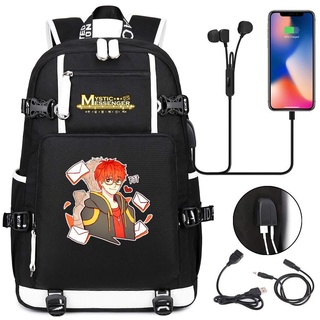 Anime Game Mystic Messenger Mochila Unisex Viaje Hombro Portátil Bolsas Cosplay Niños Adolescentes USB De La Escuela (1)
