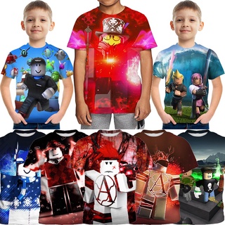 3-13 Años De Edad Niños ROBLOX Mundo Virtual Impresión Niño Camiseta De Dibujos Animados Juego De Fiesta La Camisa De Los