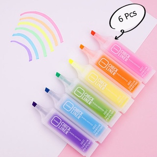 6 unids/Set Kawaii fluorescente marcador piloto de dibujo pluma de Color de agua rotulador para pintura dibujar suministros escolares papelería
