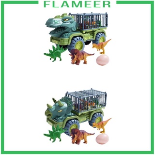 [FLAMEER] Dinosaurios transporte coches coches juguetes Playset Triceratops Tyrannosaurus
