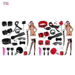 YSL Bed Erotic Bondage Strap Handcuffs Blindfold Breast Pump Anal Plug Tail Christmas Cosplay Underwear Hat Couples Flirt Fetish Bdsm SM Adult Game Sex Toy