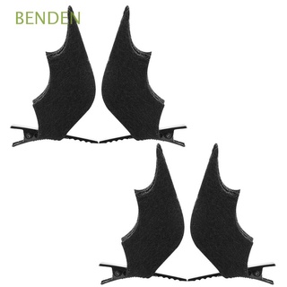 BENDEN 2Pairs Dibujos animados Horquillas de alas de murciélago Sólido Vestirse Pinzas para el pelo de Halloween Mujeres Bebé Moda Cosplay Disfraz de niñas