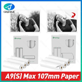 Peripage A9sMax A9 Max 107*30 mm etiqueta de papel térmico etiqueta de papel adhesivo para bolsillo térmico Mini impresora inalámbrica A9(s) Max