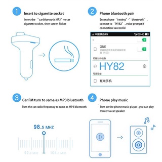 Kit de manos libres Bluetooth inalámbrico para coche/transmisor FM/reproductor MP3/cargador USB Dual (9)