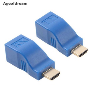 Ageofdream 2pcs 1080P HDMI Extensor A RJ45 Sobre Cat 5e/6 Red LAN Ethernet HDTV Adaptador CODOK