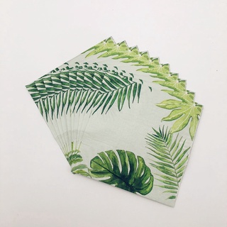 10 Unidades/paquete 33 cm X 33 cm hojas De palmera Verde Papel servilletas Para eventos y decoración De tela servilletas decopubuy