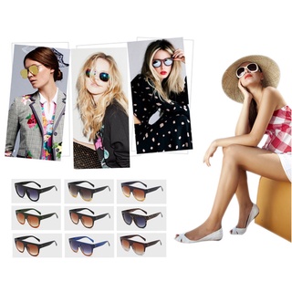 Fashion Design Women Flat Top Oversize Shield Shape Galsses Sunglasses