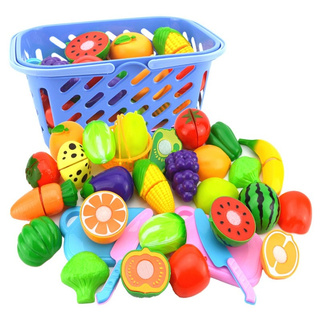 Bebé niños pequeños clásico comida cocina pretender juguetes de plástico corte verduras frutas educativa simulación fantasía conjunto juguetes