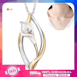 [x_x] collar de cadena de clavícula con colgante de tulipán con incrustaciones de diamantes de imitación para mujer