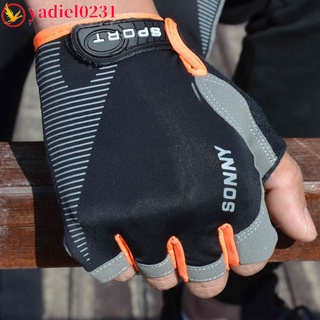 yadiel0231 Men Women Half Finger Gloves Cycling Anti-slip Anti-sweat Breathable Anti-shock Sports Gloves MTB Bike