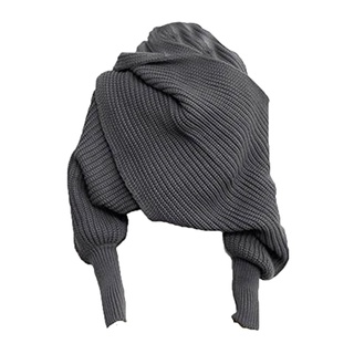 Women Knitted Sweater Tops Scarf with Sleeve Wrap Winter Warm Shawl Scarves