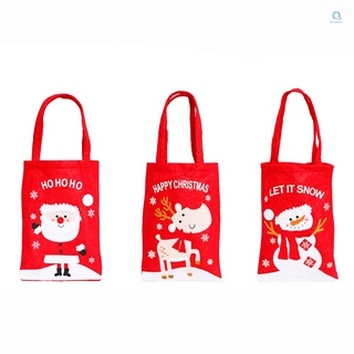 3 bolsas de navidad con asas reutilizables bolsas de comestibles bolsas de compras bolsa de caramelo bolsa de tratar bolsas para fiesta de navidad boda Snack envoltura