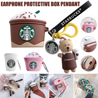 Starbucks Sakura Cup AirPods Pro 1/2 auriculares Bluetooth Anti-caída silicona suave caso auriculares protección cubierta+Pendant (1)