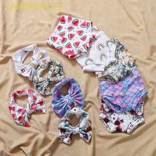 lime 2 piezas de bebé bebé estampado de verano pantalones cortos diadema pantalones cortos arco pelo banda kit