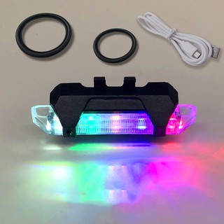 LUEASPY Luz De Bicicleta LED Trasera USB Recargable Impermeable Colores Arco Iris Accesorios (6)