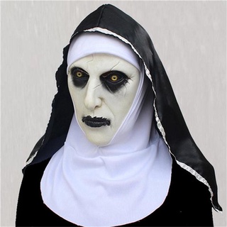 Halloween película de terror monjas máscara asustado hasta fantasma cara tocado decoración de Halloween