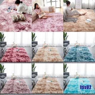 (itisu2) alfombra shaggy tie-dye impreso de felpa piso esponjoso alfombra de área alfombra sala de estar
