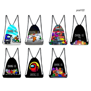 PO_AMONG US Drawstring Backpack Bundle Pocket Anime Shopping Storage Bag Xmas Gift (4)