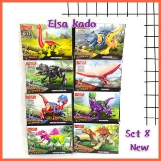 Descuento especial juguete LEGO dinosaurios ladrillo minifigura dinosaurio DINO figura SET 8