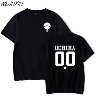 verano nueva marca naruto uchiha uzumaki hatake clan logo impresión manga corta camiseta multi color harajuku tops camisetas unisex camisas (1)