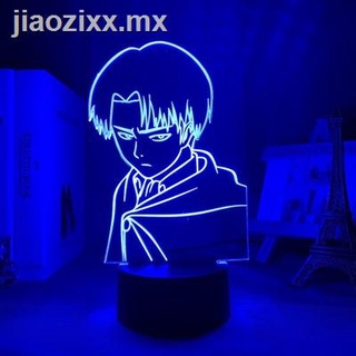 ⊙Lámpara Led ataque en Titan Eren Jaeger Mikasa Ackerman lámpara de escritorio USB 3D iluminación acrílica lámpara de oficina en casa