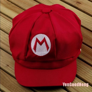(YenGoodNeng) 1pcs Super Mario Bros sombrero Mario Luigi gorra Cosplay ropa deportiva rojo verde