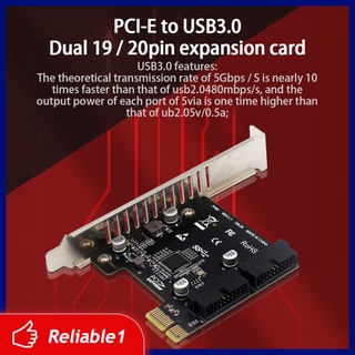 RELIABLE_MX PH62 Desktop PCI-E A USB3.0 Tarjeta De Expansión Chasis Panel Frontal 19/20PIN Cable De Interfaz