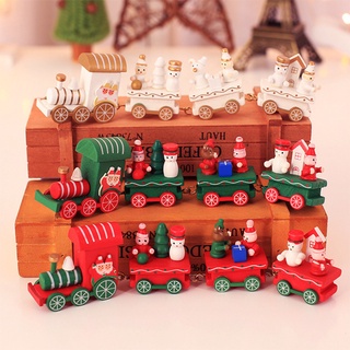 Adorno de tren de madera Feliz Navidad Juguetes para niños Regalo (1)