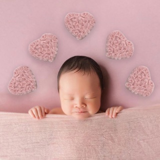 brroa 5 Pcs Baby Wool Felt Cute Love Hearts Newborn Photography Props Decorations Infant Photo Shooting Accessories Home Party Ornaments