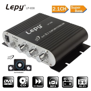 Lepy LP-838 12V Mini amplificador de potencia Hi-Fi CH MP3 Radio Audio estéreo Super Bass Player para coche moto casa