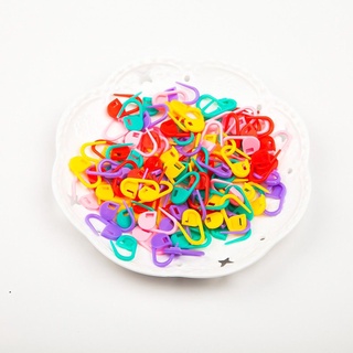 huangxiang 100pcs marcadores titular mezcla color aguja clip de bloqueo puntada nuevo mini tejer plástico de alta calidad artesanía crochet/multicolor (9)