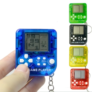 1Pc Mini máquina de juegos clásica Retro nostálgica consola de juegos con llavero Tetris videojuego de mano jugadores juguetes electrónicos