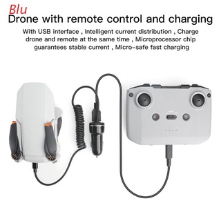 Blu Car Charger For -DJI Mavic Mini Drone Battery Remote Controller with USB Fast Charging Travel Transport Outdoor Charger