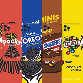 【High Quality】[COD&Ready Stock] Oreo M&M's Snickers Pocky iPhone Case Model: 12, 12 Pro, 12 Pro Max, 12 mini, 11, 11 Pro, 11 Pro Max, Xs Max, XR, Xs, X, 7 Plus, 8 Plus, 7, 8, SE 2021, IMD Flat Edge Soft Phone Casing Protective Cover