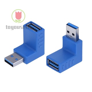 (toyouself1) Adaptador USB3.0 Macho A USB3.0 Hembra Extensor De Cable Conector De Codo