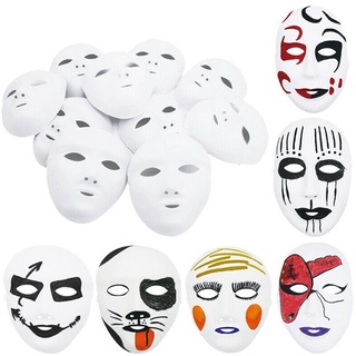 courtquotient 3d decoración de halloween blanco cosplay props máscara de protección disfraz fiesta carnaval fiesta cara cubierta de protección de ojos para hombre femenino máscara de cara completa (6)