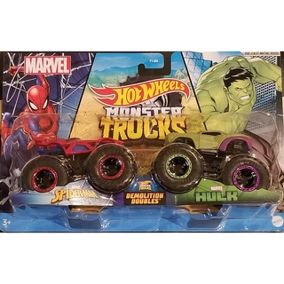 2020 Hot Wheels Monster Trucks MARVEL "VHTF" Spider-man V.S. Venenoso HULK GMR38