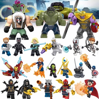 LEGO Marvel Avengers Minifigures bloques de construcción Spider Man Hulk Capitán Marvel juguetes para regalo