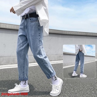 Jeans Recto Suelto De Los Hombres s casual Hong Kong Estilo Coreano De Moda De La Marca De Otoño Todo-Partido Estudiante De Nueve Puntos Pantalones me