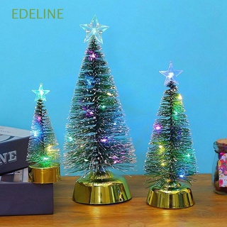 EDELINE Hermosa Árbol de Navidad Mini Pino falso Decoraciones para festivales Artificial con luces LED Bricolaje 3 tamaños Vistoso De pilas Decoración de mesa