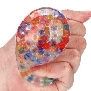 fenglinjoy0 Spongy Rainbow Ball juguete exprimible estrés juguete alivio del estrés bola para diversión 5ml