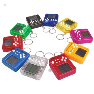 VII Portable Mini Tetris Game Console Keychain LCD Handheld Game Players Children Educational Electronic Toys Anti-stress Keychain