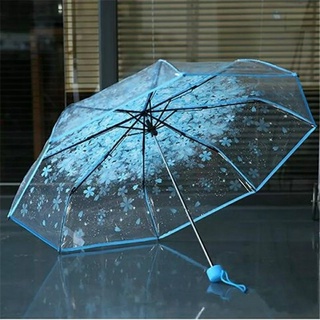 Gs8 japonés plegable paraguas motivo transparente flor de cerezo portátil lluvia E023