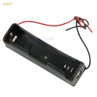 qearl7 - caja de almacenamiento de batería para 1 x 18650 con cables de 6 pulgadas, color negro