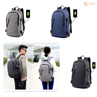 3 colores hombres mujeres negocios resistente al agua 17 pulgadas portátil mochila con puerto de carga USB Campus bolsas escolares