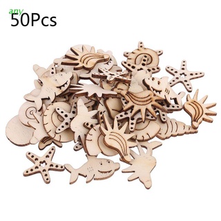 any 50pcs Laser Cut Wood Embellishment Wooden Sea Shell Marine life Shape Craft Wedding Decor